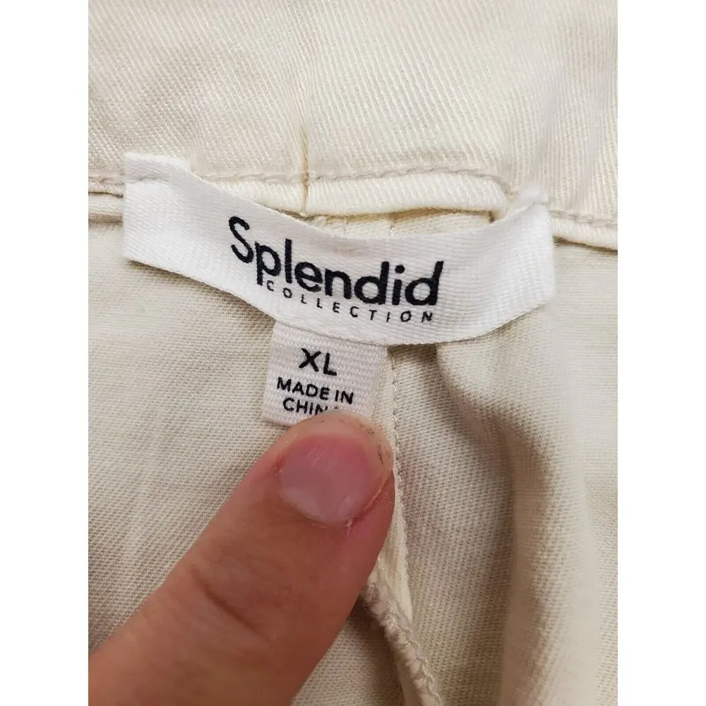 NEW NWT Women's Splendid Margaret High-Rise Trouser Shorts (Khaki) | Size XL - Picture 7 of 8